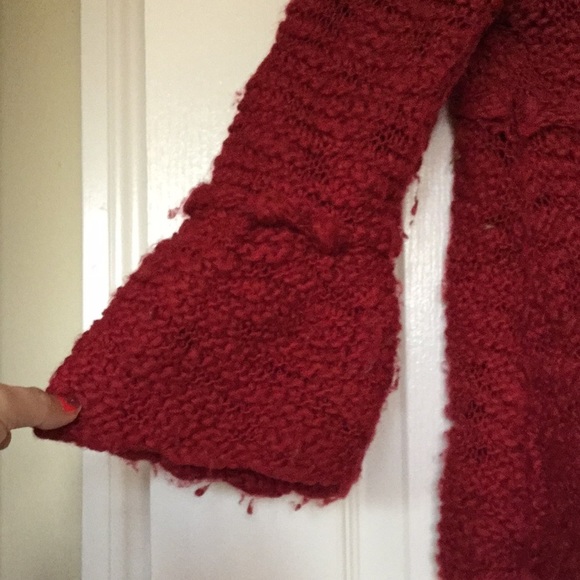 Vintage chunky knit sweater red xs s 4 - Picture 3 of 4